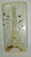 Θήκη Case Apple Iphone 6/6s clear with gold glitter I Love Paris (OEM)